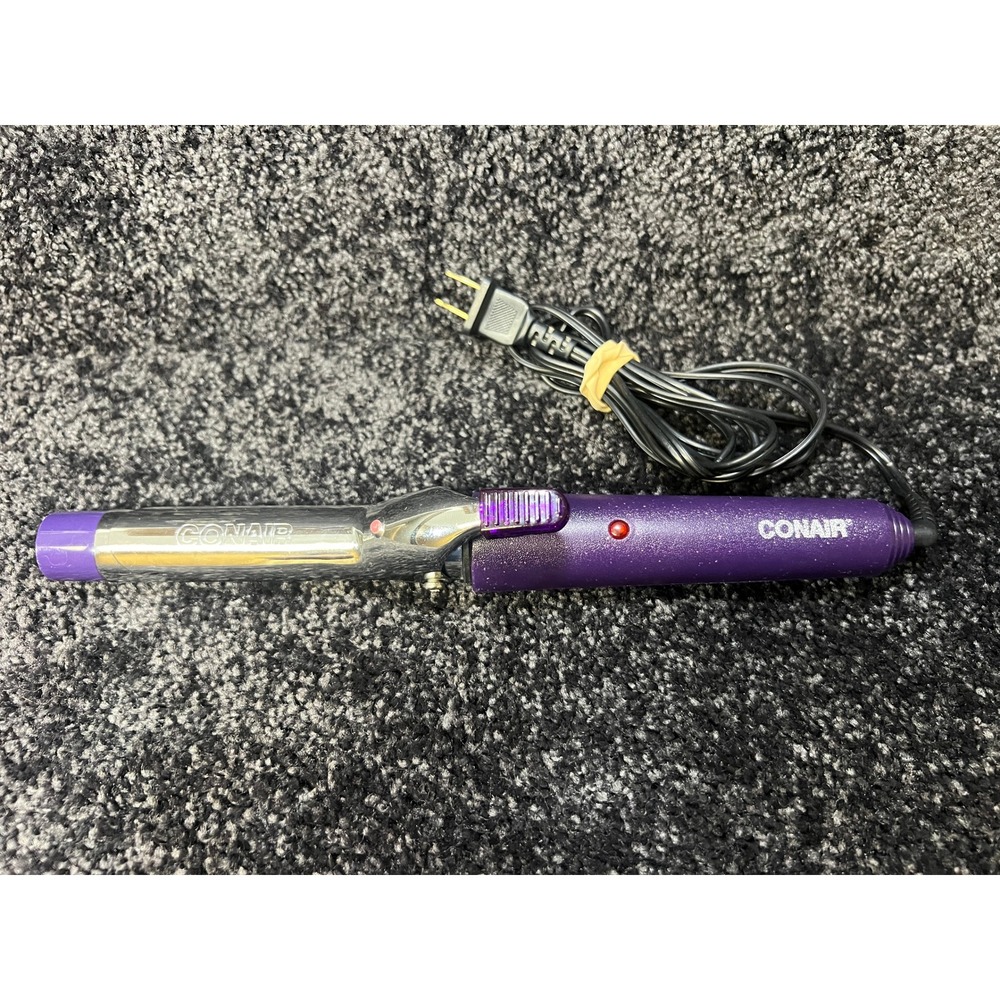 Conair Hot Curling Iron Purple Sparkle Handle CD22WR 1" - Tested Works
